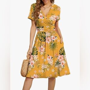 🌿Floral dress - POCKETS!